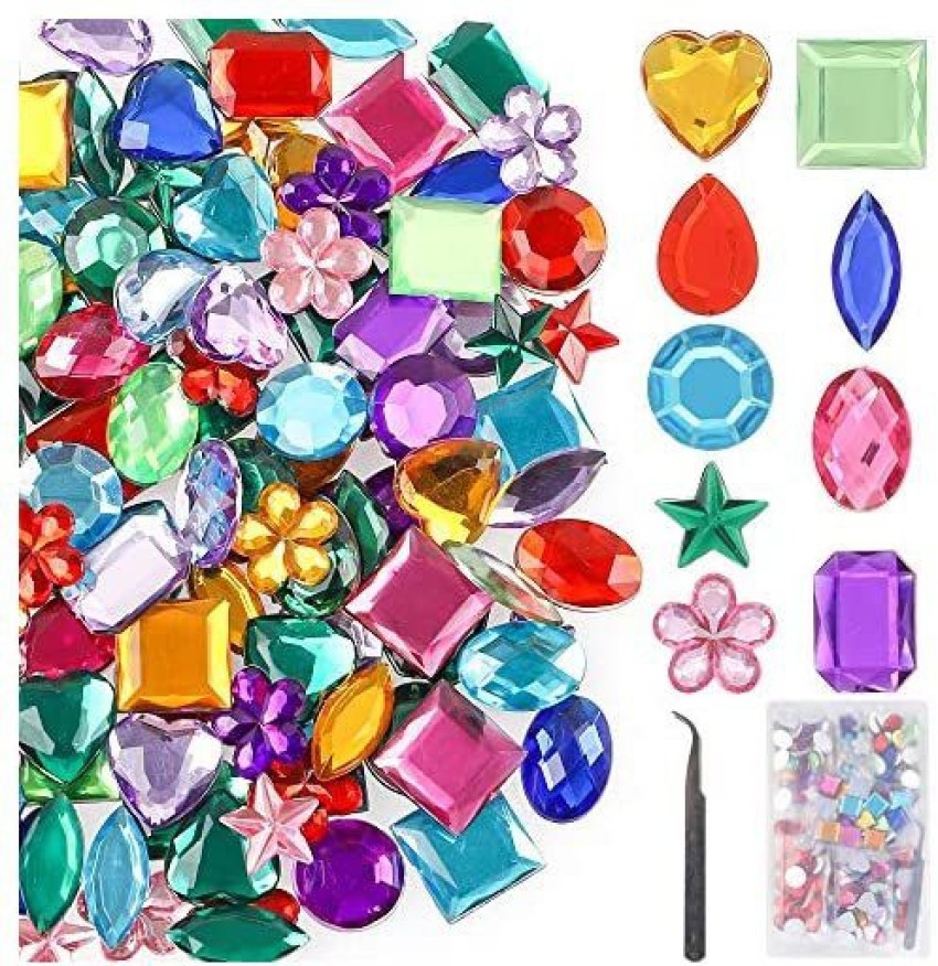 270pcs Larger Gems Acrylic Craft Jewels Flatback Rhinestones Gemstone  Embellishments for Arts and Crafts Jewels9 Shapes1 . shop for YIQIHAI  products in India.